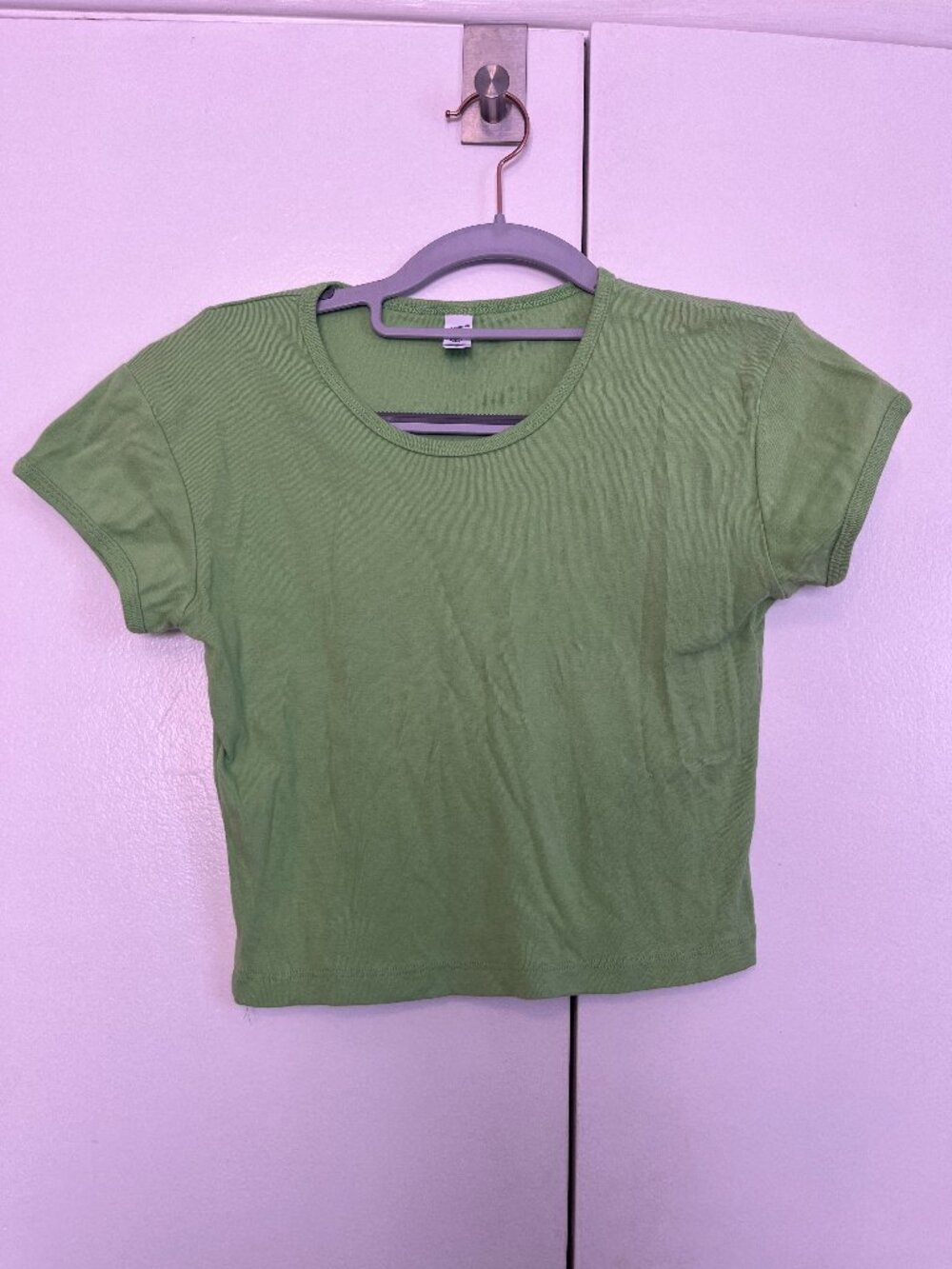 Los Angeles Apparel Cotton baby rib tee, green -- size L